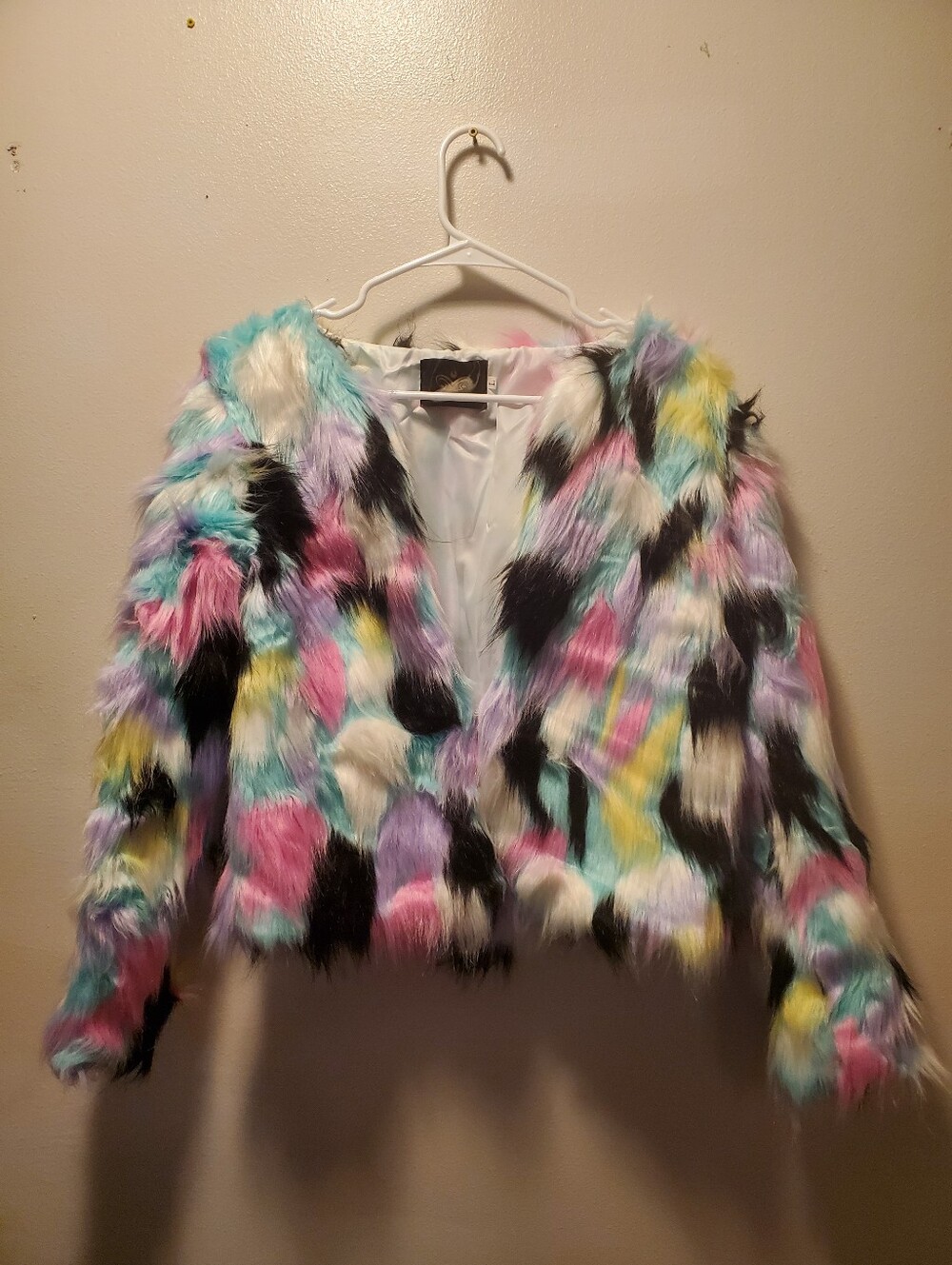 Multi Color Pastel Fur Coat